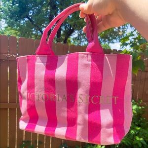 Victoria's Secret Pink Stripe vintage Canvas Tote $16:00